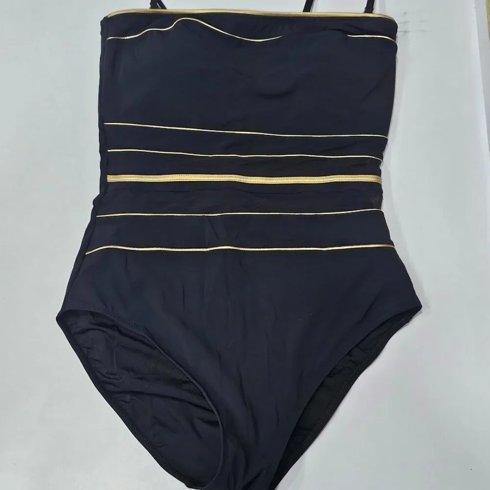 Gottex Onyx Bandeau Strapless One Piece Swimsuit NWOT - Picture 5 of 10